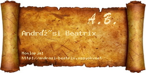 Andrási Beatrix névjegykártya